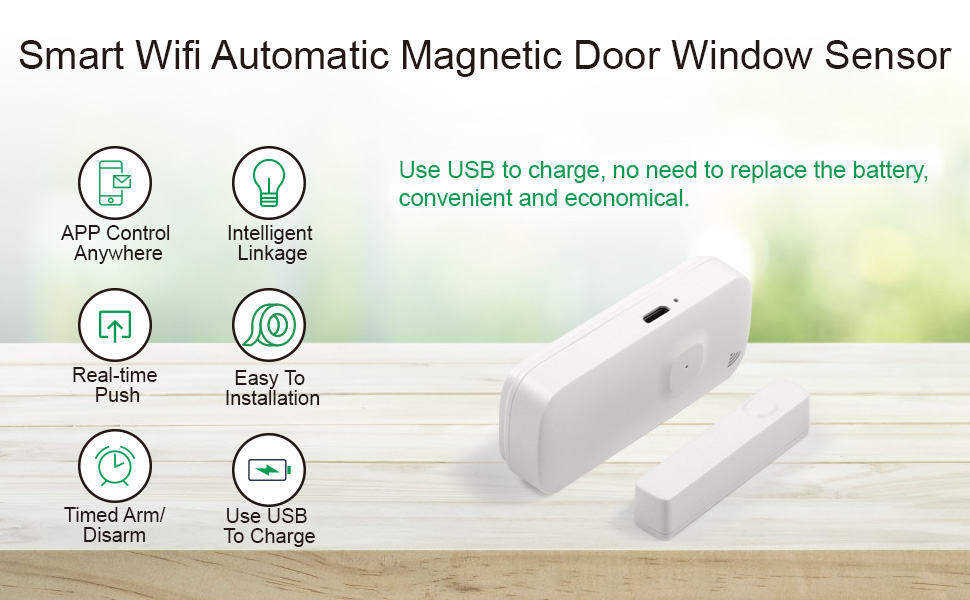 Smart Wifi Automatic Magnetic Door Window Sensor
