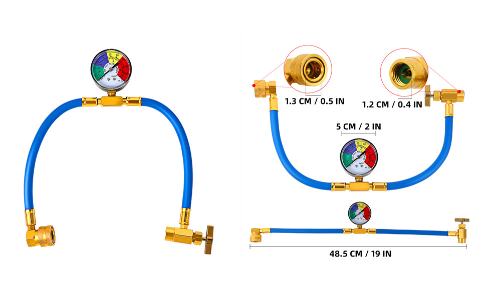 BESPORTBLE R134a Gas Ac Recharge Kit Aircon Regas Kit R134A