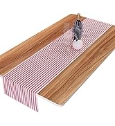 rockcloud Striped Table Runner Cotton Linen Table Top Decoration for Wedding Banquet, Christmas, ...