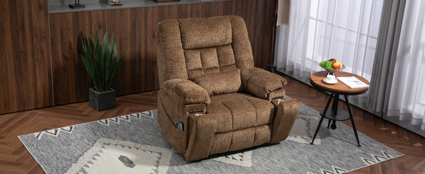 Power lift chair with heat and massage