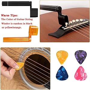 45Pcs Guitar Repairing Maintenance Tool Kit with Carry Bag Guitar Pick, For Guitar Ukulele Bass Mandolin Banjo,Guitar Care Cleaning Accessories Set, Perfect Gift for Music String Instrument Enthusiast 20 Guitar String and Picks