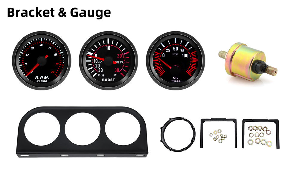 Faymizsa Triple Gauge Set (Tachometer + Oil Pressure Gauge