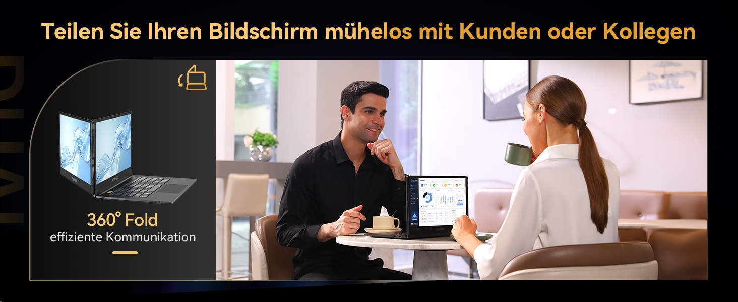 ACEMAGIC X1 Dual Screen Laptop 14 Zoll i71255U Prozessor Notebook