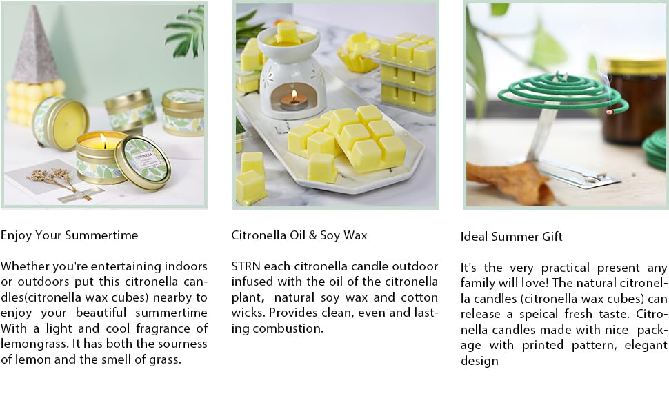 Citronella Candles Outdoor, Scented Candles, Summer Soy Wax
