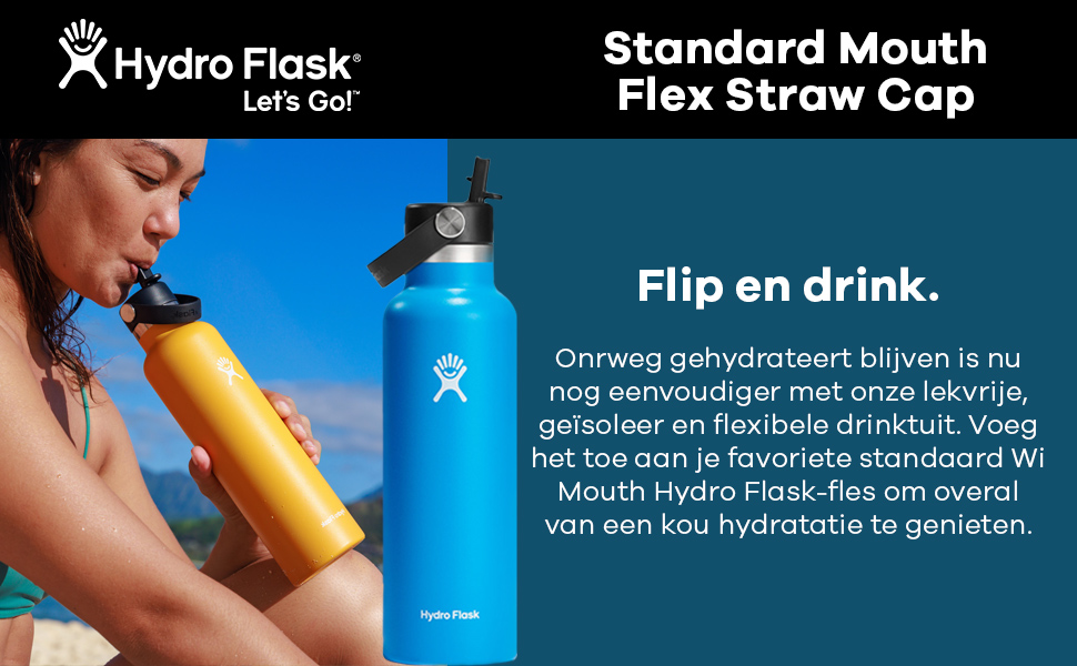 Hydro Flask S21FS441 621ml (21oz) Waterfles met Lekvrije Dop met Flexibel Rietje