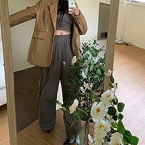 Sfit Damen Cargohosen Y2K Baggy Track Pants