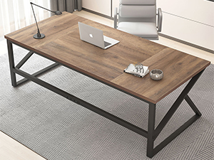 HSH Large Home Office Desk Two Person, Extra Long Wood Metal Computer table for 2 Monitors 70 Inch 