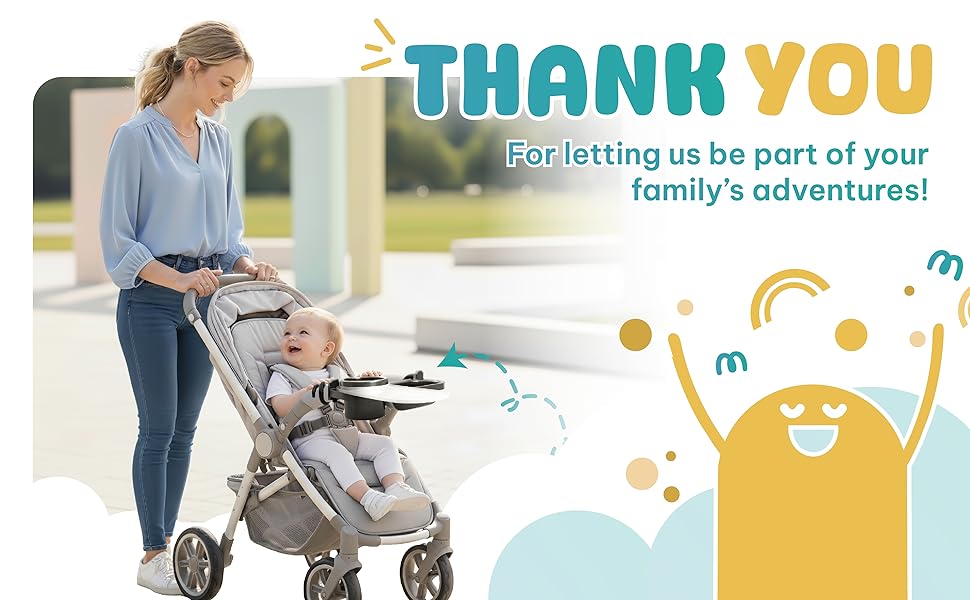 Universal Stroller Snack Tray with Cup Holder Stroller Tray Attachment for Baby Toddler