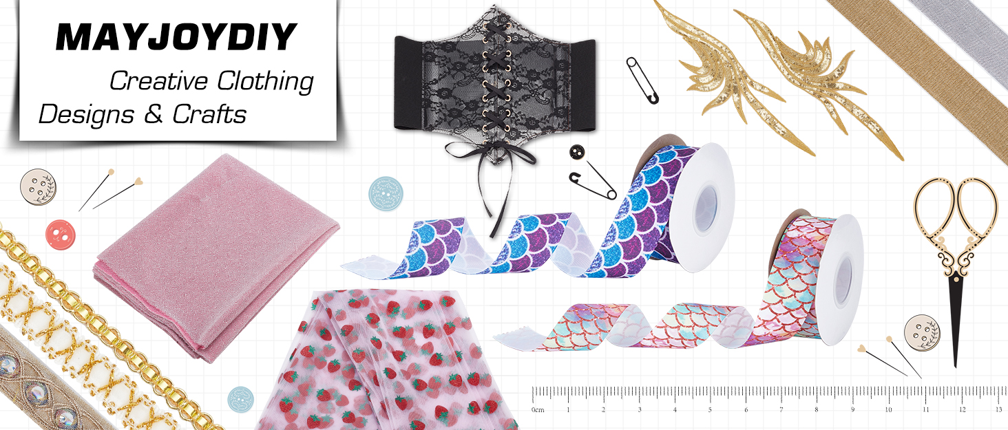 MAYJOYDIY 11 Yards White Braid Lace Trim 0.981.38inch Wide