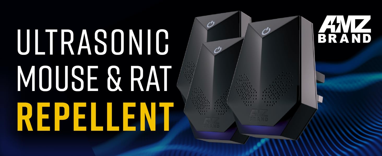 AMZ BRAND Ultrasonic Mouse Repellent 3 Pack Rat Repellent 4 Working