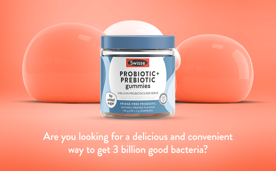Swisse Probiotic + Prebiotic Gummies | Supports Gut Flora Health With 3 - Are Probiotic Gummies Good For You
