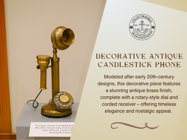 Amazon.com: Antique Brass Candlestick Phone Replica