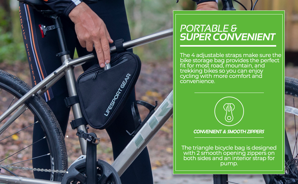 Lifesport Gear Bike Frame Bag, Triangle Storage Pouch for