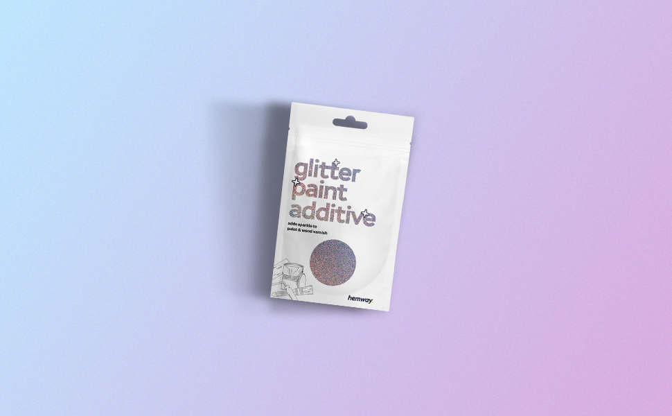 Hemway Glitter Paint Additive Sample Silver Holographic Mix with Emulsion Water