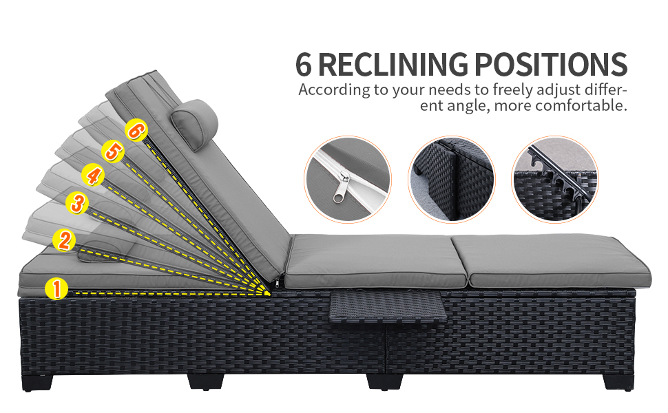 6 Reclining Positions