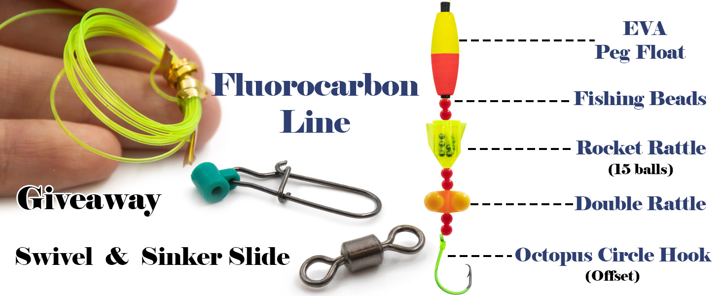 FishTrip Catfish Rig Fishing Hooks, 5pcs Chunky Rigs for