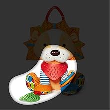 A pelúcia leão aparece com destaque nos mordedores.