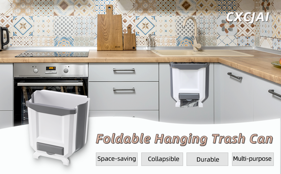 Hanging Trash Can Small Kitchen Collapsible Garbage Bin