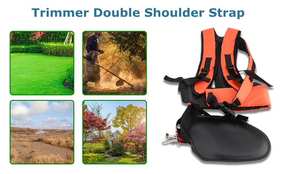 Trimmer Double Shoulder Strap Harness, String Trimmer Full Harness Strap, Brushcutter Shoulder