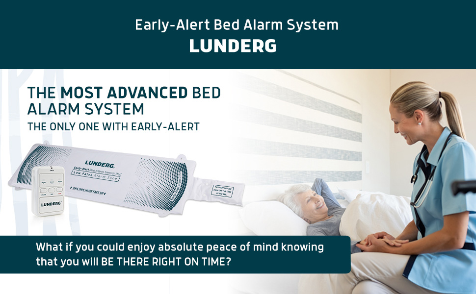 Lunderg Early Alert Bed Alarm System Wireless Bed Sensor Pad & Pager