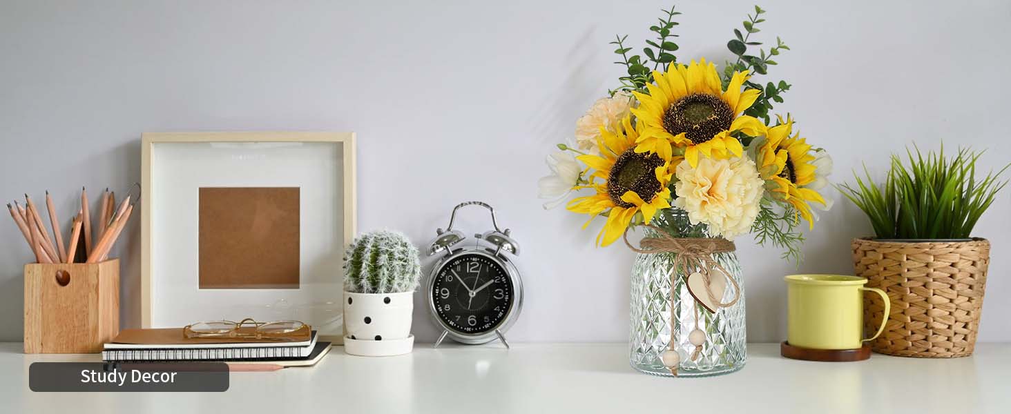 Faux Flowers in Vase,Artificial Flowers in Vase,Table Centerpieces for Dining Room