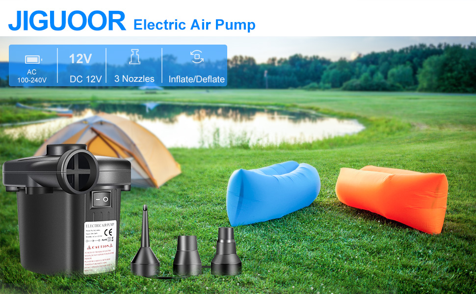 Electric Air Pump, Home/Car Use Airbed Pump for Air Mattresses/Swimming