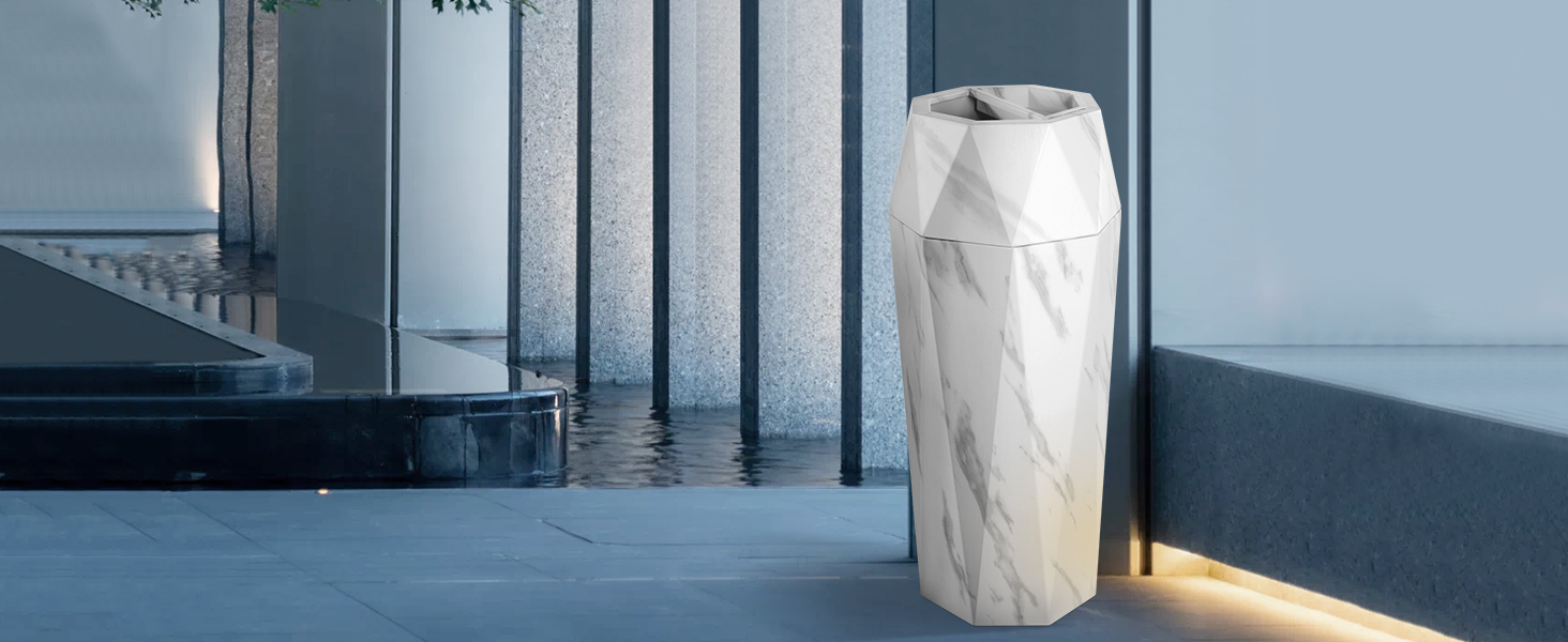 metal trash can