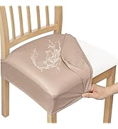 Smiry Waterproof Seat Covers for Chairs Set of 4, Stretch Pu Leather Removable Washable Dining Ro...