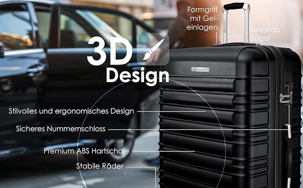 Kessler Großer Reisekoffer Schwarz | Hartschalen-Koffer + Kofferwaage + Gepäckanhänger 8358932e 6339 443e B864 5bdf63f988e0. CR0,0,3000,1856 PT0 SX970 V1