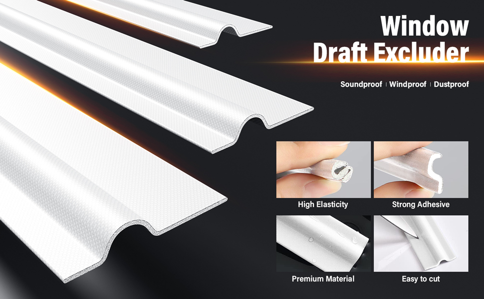 236 inch/6m Window Draft Excluder, SelfAdhesive Insulation Tape, Sound