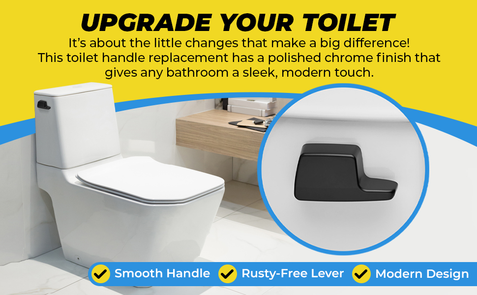 Qualihome Universal Side Mount Toilet Handle Tank Flush Lever Toilet