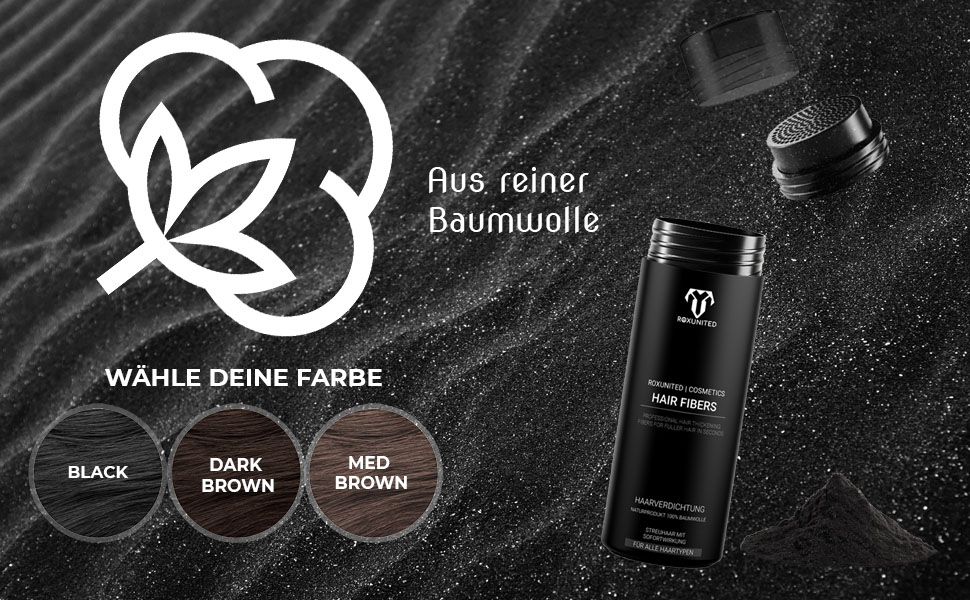 ROXUNITED Cosmetics haarpoeder haarverdichting haarvuller voor mannen en vrouwen 
