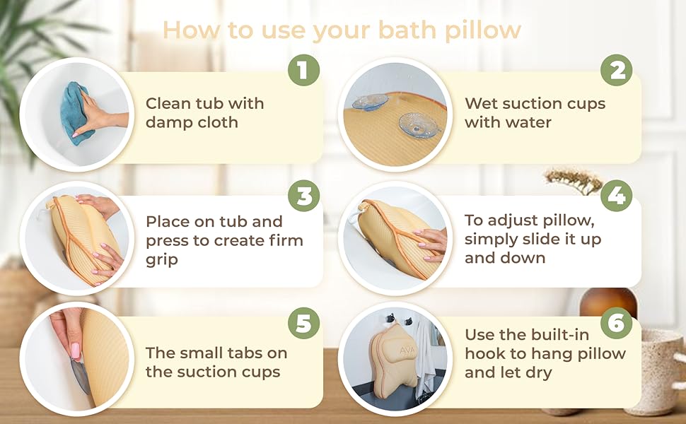 ava zen bath pillow gift women bathtub spa relax relaxation