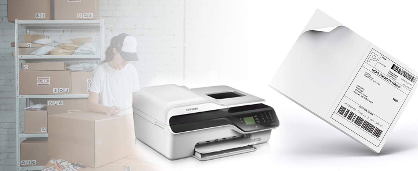 8.5" x 5.5" Shipping Labels 1000 Labels, PAPRMA Half Sheet