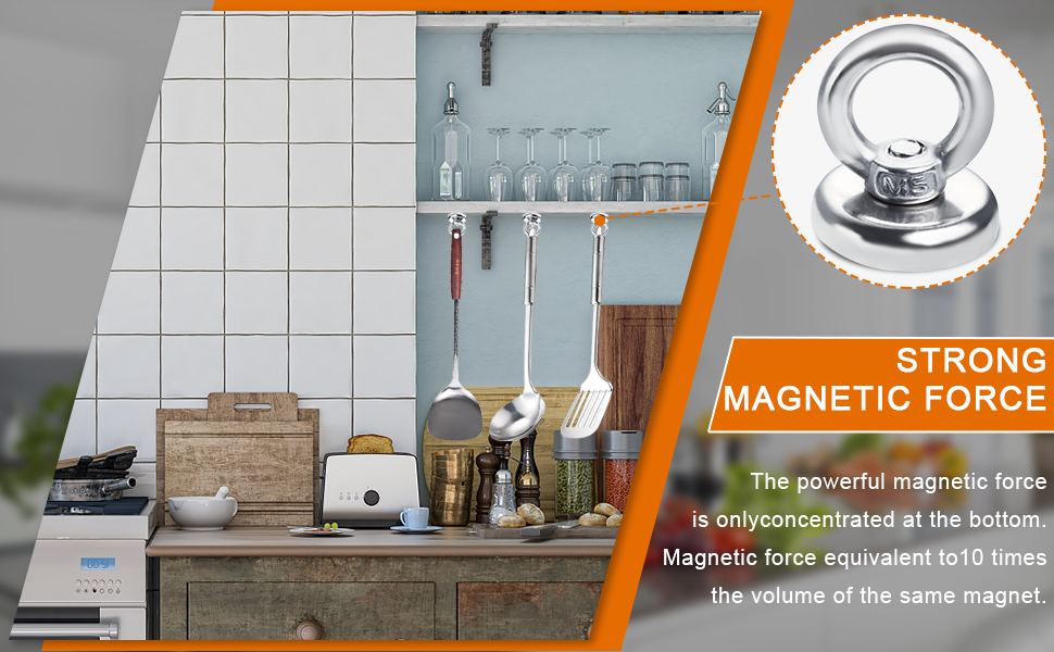 FINDMAG 4 Pack Hooks, 40 lb Hooks Heavy Duty, Super