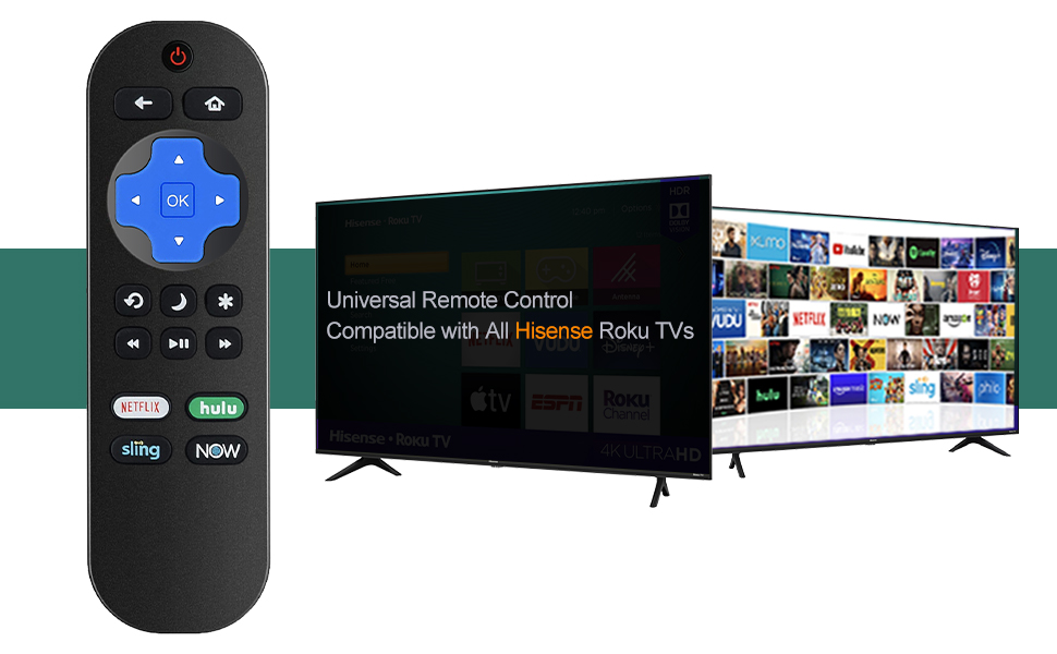 Replace Remote Compatible with All Hisense Roku TV