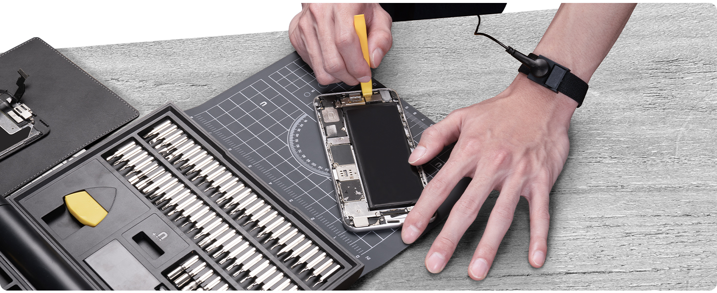 Fanttik E1 NEX Workstation 精密電動ドライバーキット 64磁気ビット 12種類ツール 三つトルク設定 携帯電話 ノートパソコン カメラ 時計用修理ツールキット