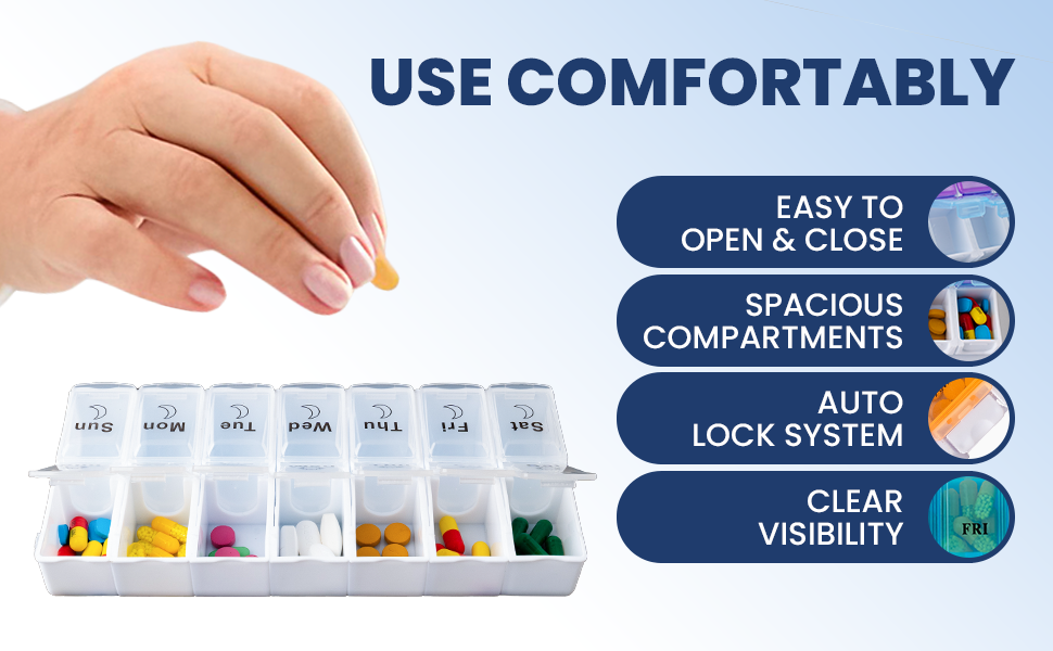 Pill Box Organiser Pill Boxes 7 Day 2 Times a Day Weekly Medicine