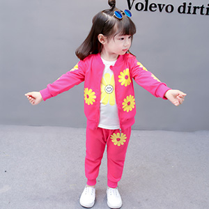 Toddler & Little Girl Flowers Print 3 Piece Sets
