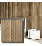 Art3d Slat Wall Panel, 3D Fluted Textured Panel 12-Tile 19.7 x 19.7in. - Walnut