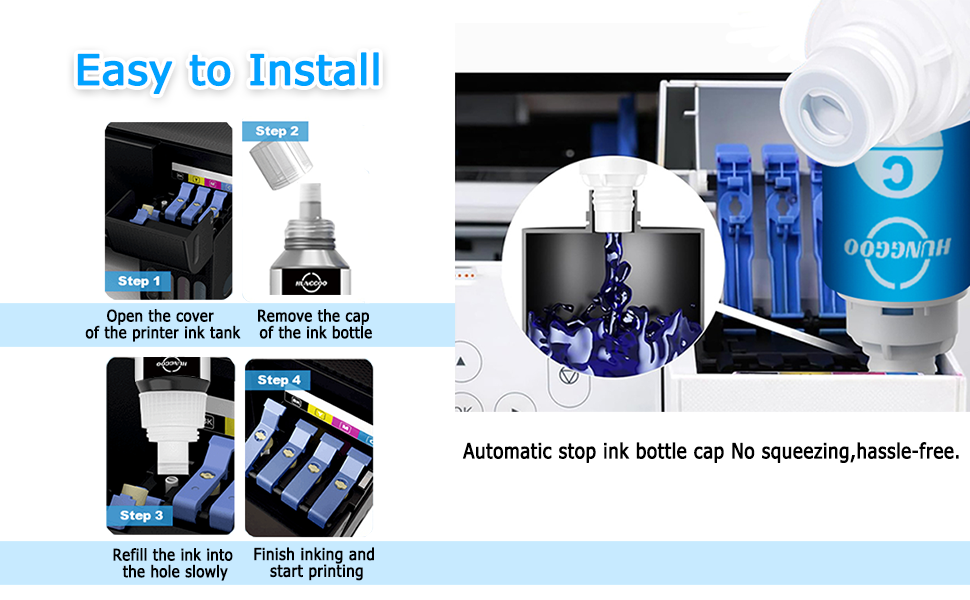 Hunggoo 522 Black Ink Bottle Refill Work with ET2720, ET
