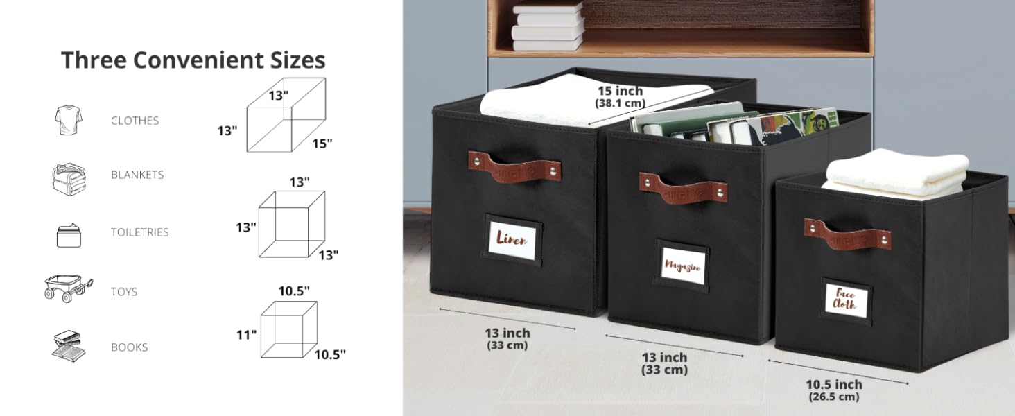 Storage Basket 13x15x13 Cube Storage Bin, Linen Closet
