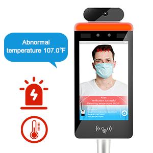 Wi-Fi Non-Contact Face Recognition Temperature Scanner with with touch screen and face Library