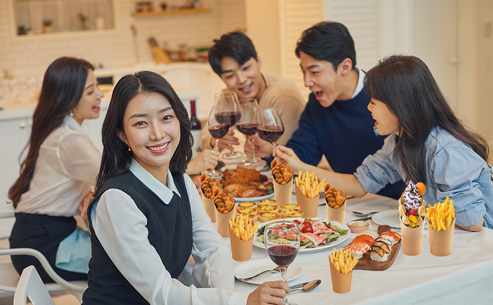 Limmion 50 Stück Pommes Tüten Pommes Behälter Snack-Container