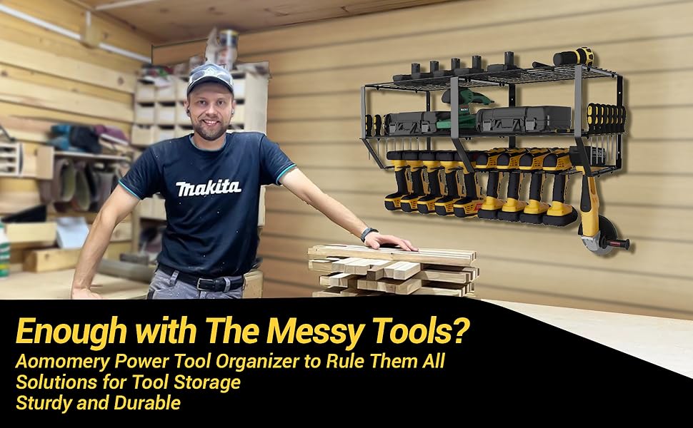 Aomomery Power Tool Organizer, 3 Layer Heavy Duty Metal