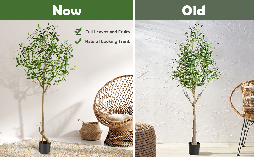 Artificial Olive Tree 6ft Tall Faux Silk Plant Fake Potted