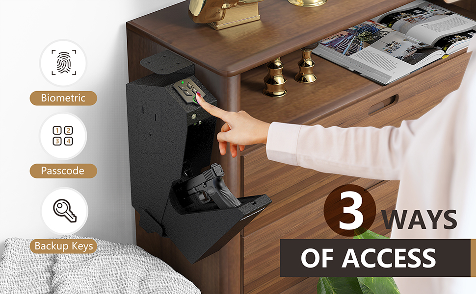 HOLEWOR Gun Safe,Biometric Gun Safes for Pistols Drop Down