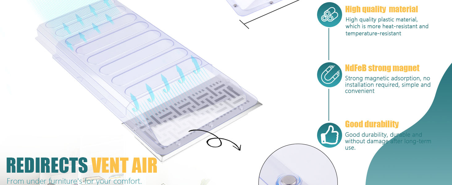 magnetic air vent extender