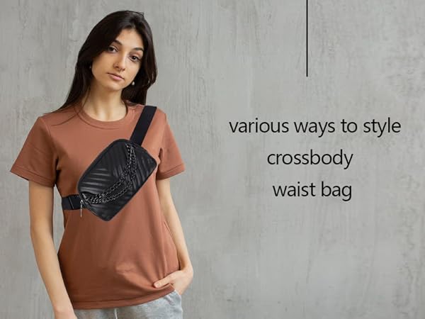 Amazon.com | Belt Bag for Women，Luxury Chain Crossbody Bag