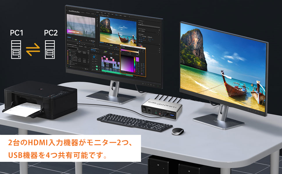 ☆ぽっちゃんページ☆　モニター本体　2台 Amazon | Displayport KVMスイッチ デュアルモニター 4台の